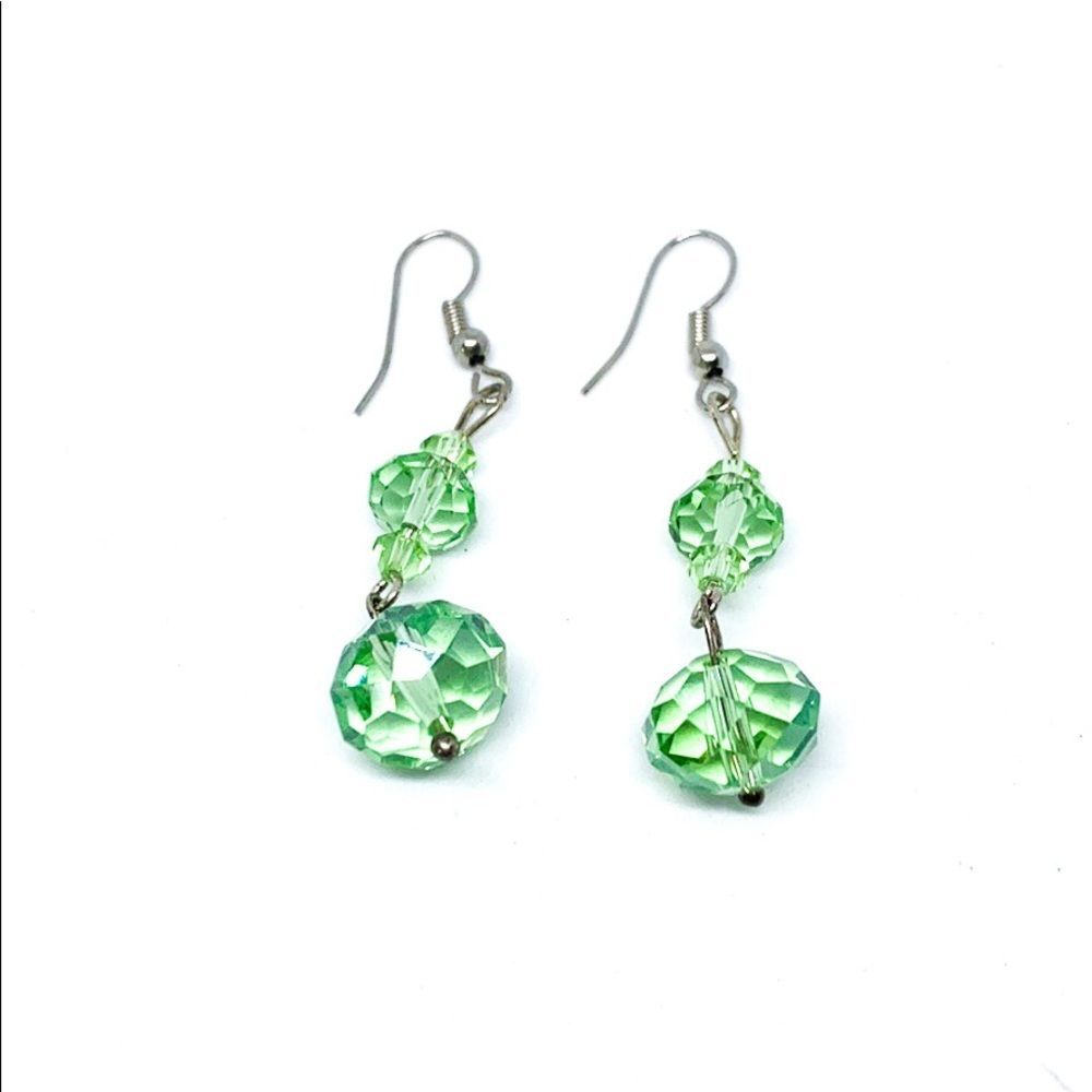 Beautiful Green Dangle Post Earrings